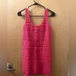 Pink Ruffle Textured Dress